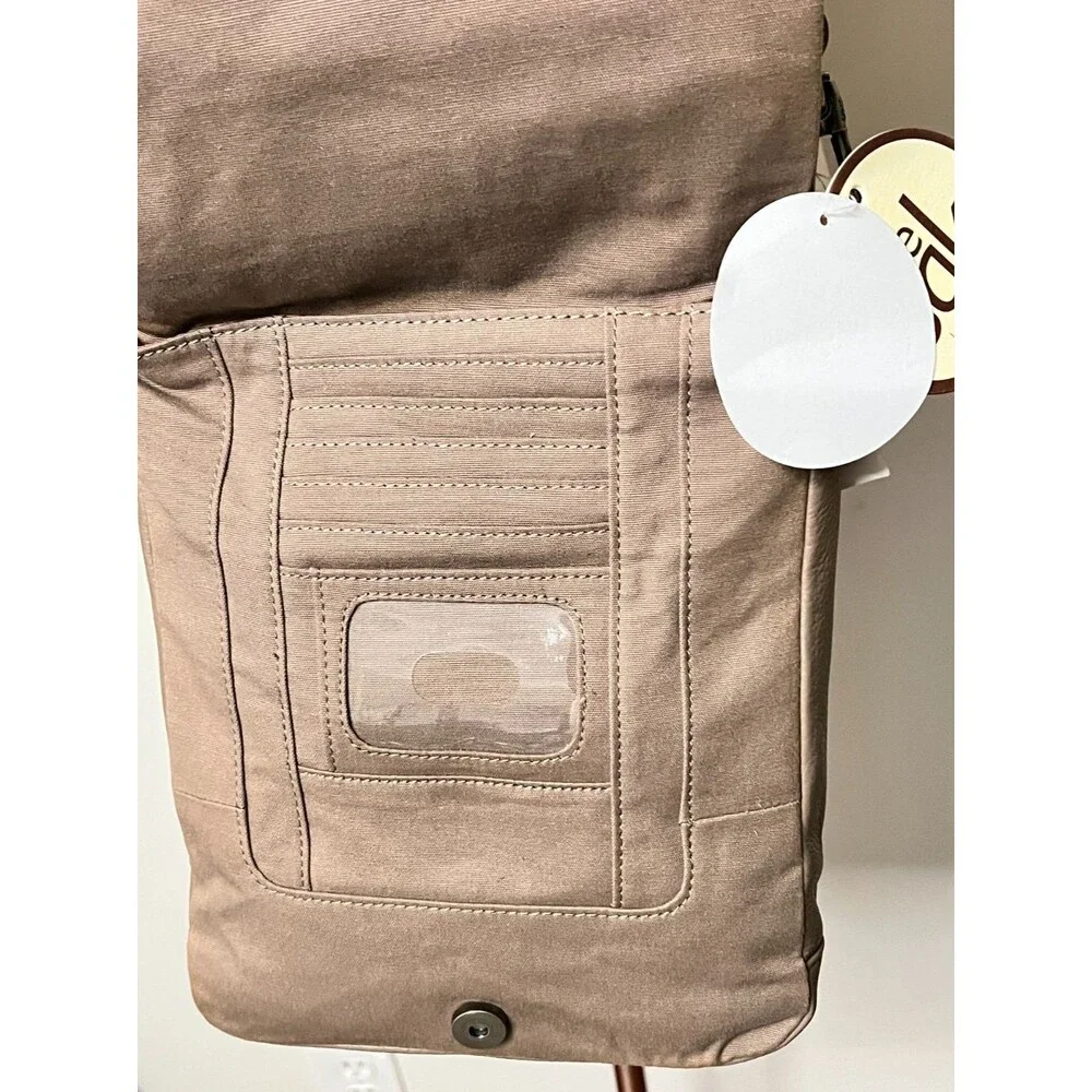 NWT $129 The Sak Taupe 100% Leather Crossbody Purse Parker Bag iPad Friendly